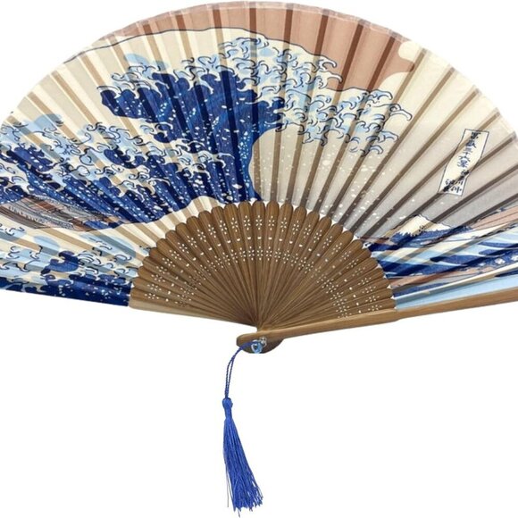 Accessories - Folding Hand Fan for Women Wooden Folding Bamboo Gan Hand Fans for Women Foldabl